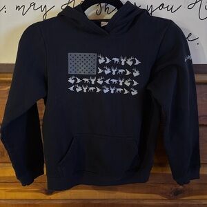 Kids Black Hoodie with Graphic Print